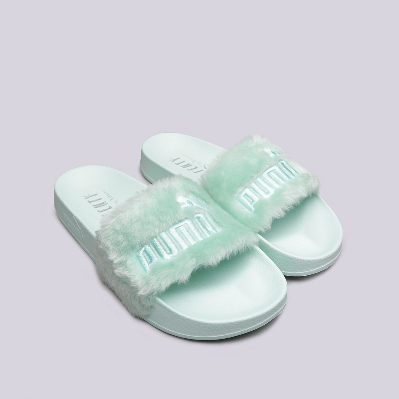 женские зеленые сланцы PUMA Fur Slide 36577201 - цена, описание, фото 2